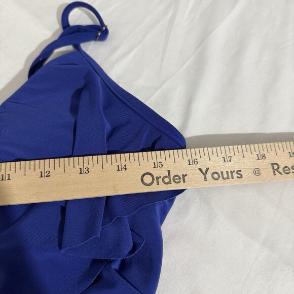 Magicsuit Blue Ruffle Tankini Top Swim Shaping Swimwear Adjustable Straps Small - Picture 4 of 5